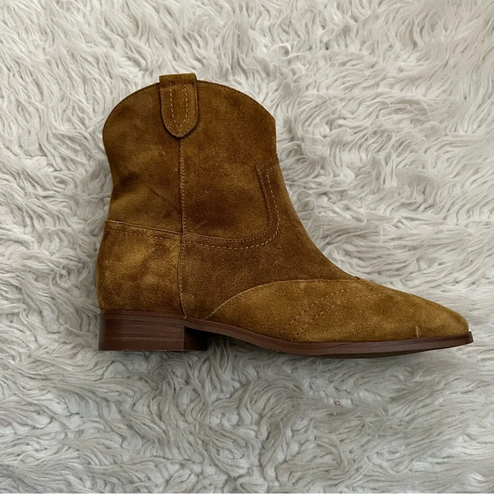 Sezane Billie Low Ankle Boots - Taupe Suede - Picture 4 of 8